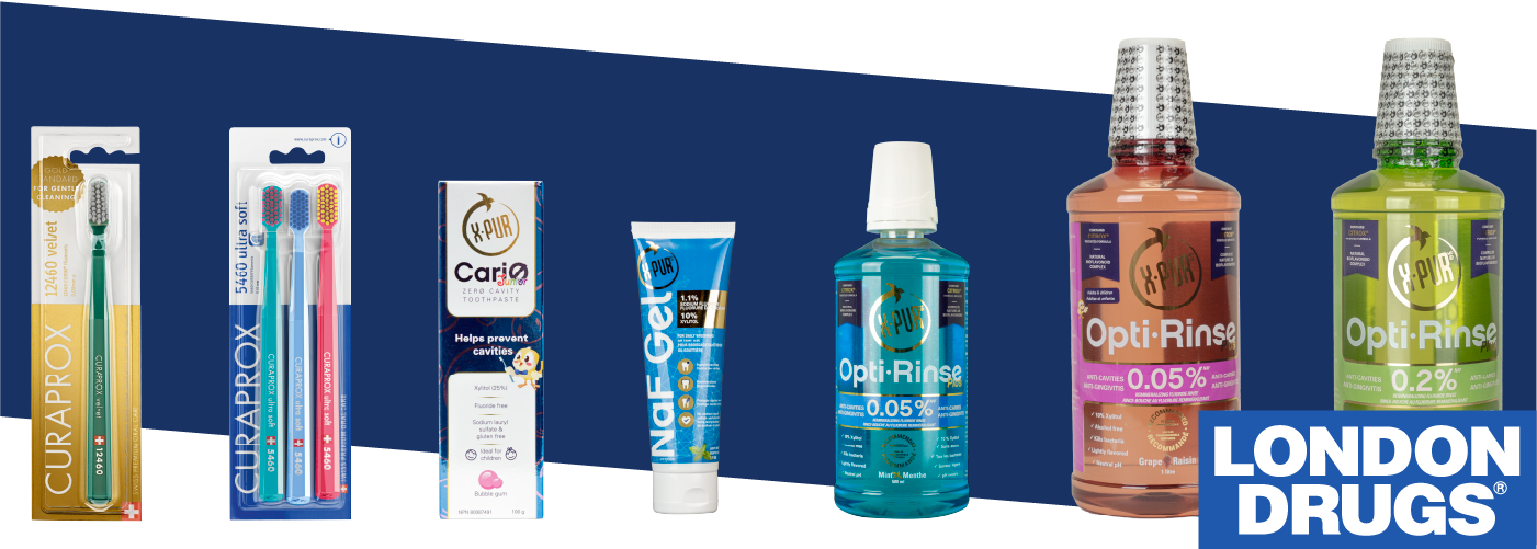 New Curaprox Toothbrushes & X-PUR Opti-Rinse's Available at London Drugs Pharmacies