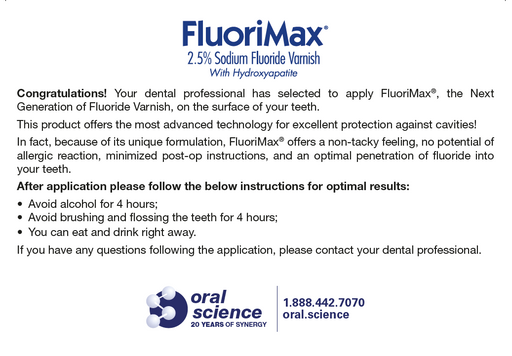 FluoriMax® — Instructions pad for patients - Oral Science