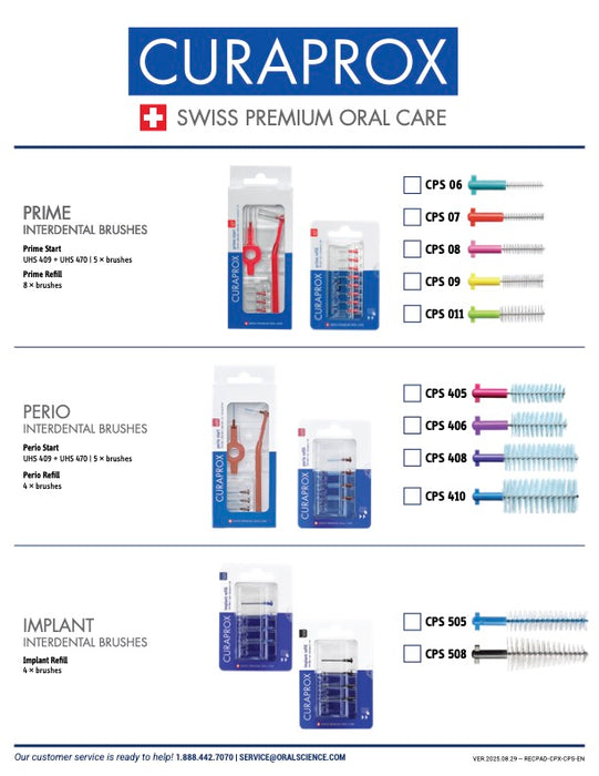 Recommendation Pads - Curaprox Interdental Brushes