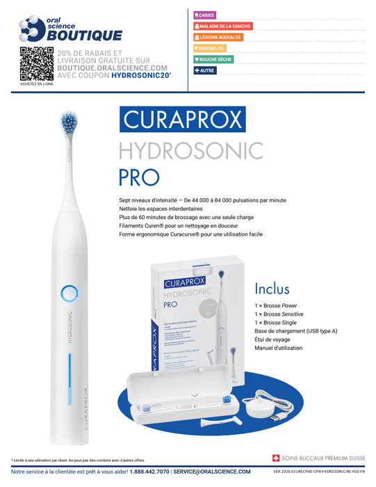 Recommendation Pads, Curaprox Hydrosonic Pro & Be You - Oral Science