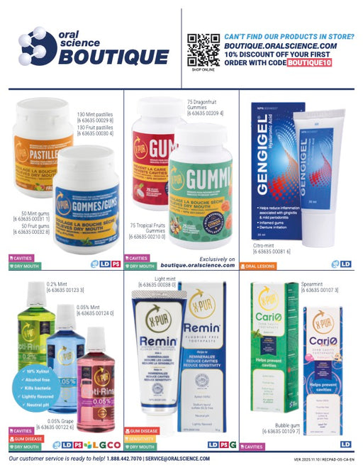 Recommendation Pads - X-PUR, Curaprox, Gengigel