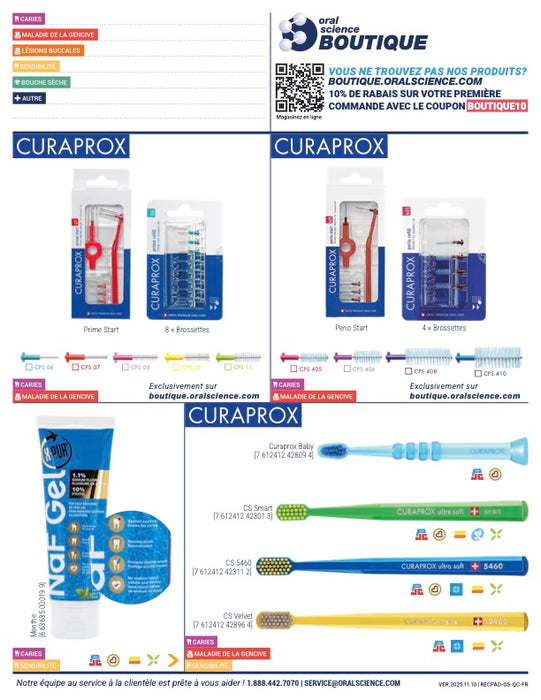 Recommendation Pads - X-PUR, Curaprox, Gengigel