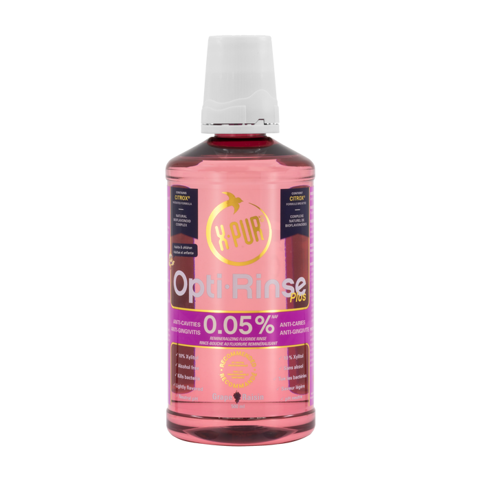 X-PUR Opti-Rinse Plus 0.05% NaF - Grape - Kid-Friendly - 1 Litre - Oral Science