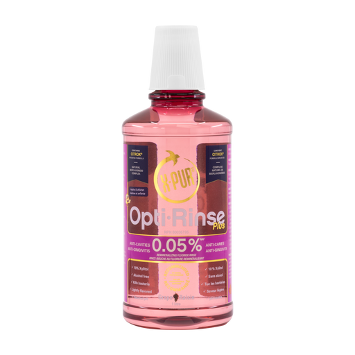 X-PUR Opti-Rinse Plus 0.05% NaF - Grape - Kid-Friendly - 500 ML - Oral Science